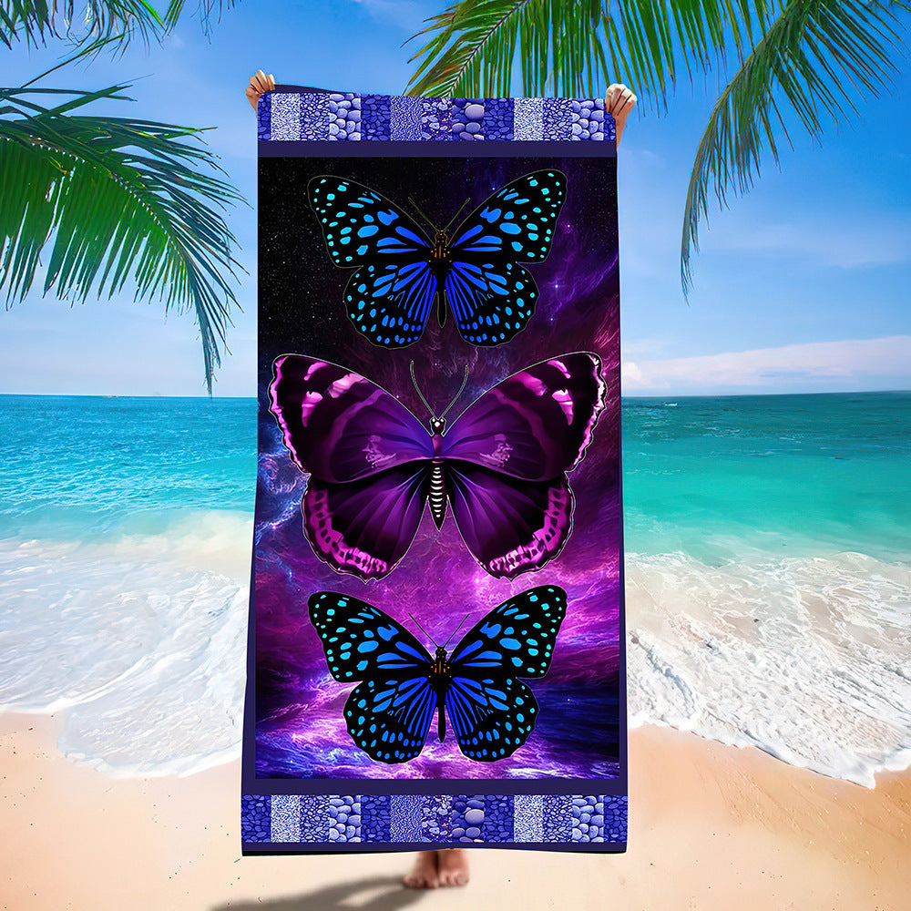 Serviette de plage en microfibre impression créative