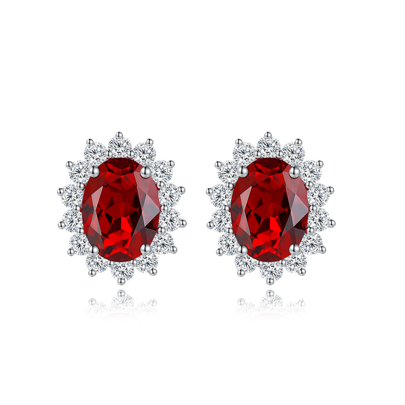 S925 Argent 3.1g Boucles d'oreilles Ruby Sapphire Emerald Paraiba