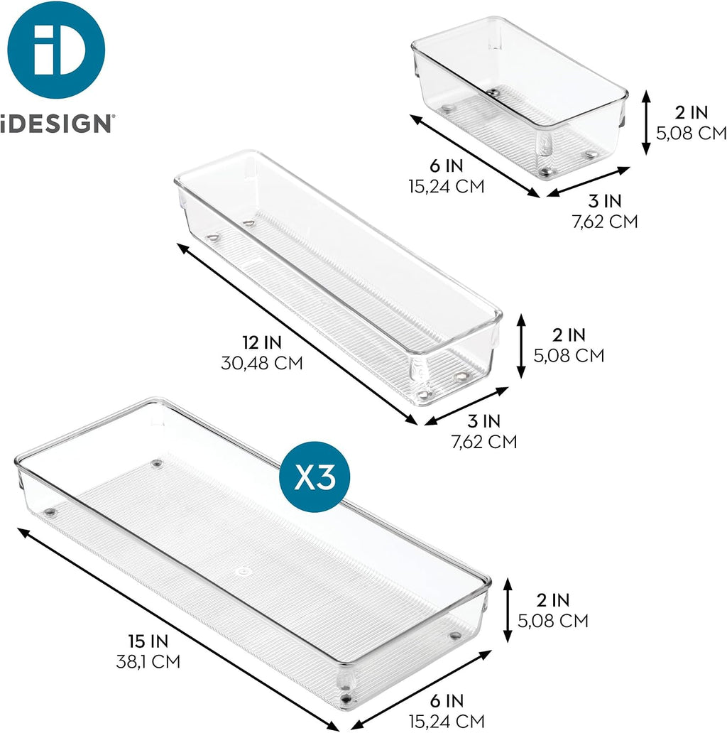 Ensemble de tiroirs de cuisine 5 pièces de rangement en plastique transparent pour ustensiles