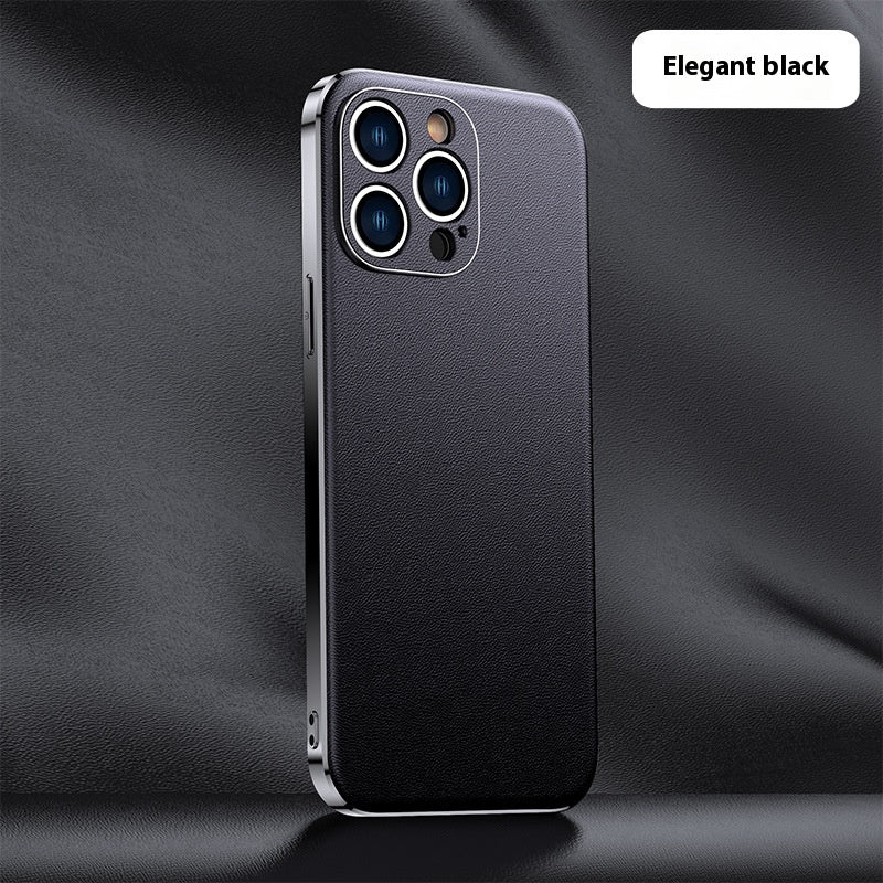 Étui de protection de téléphone en cuir simple Shell