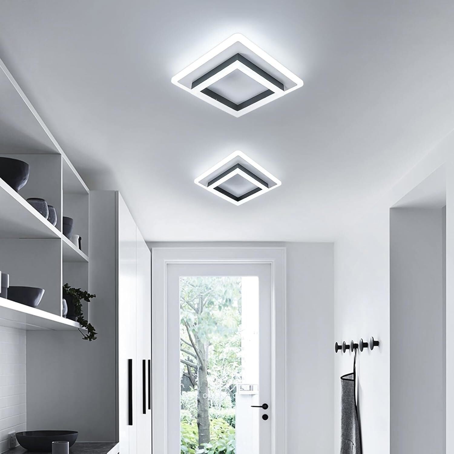 30W Plafond lumière Modern Square LED Cool Blanc Chandelier pour salon