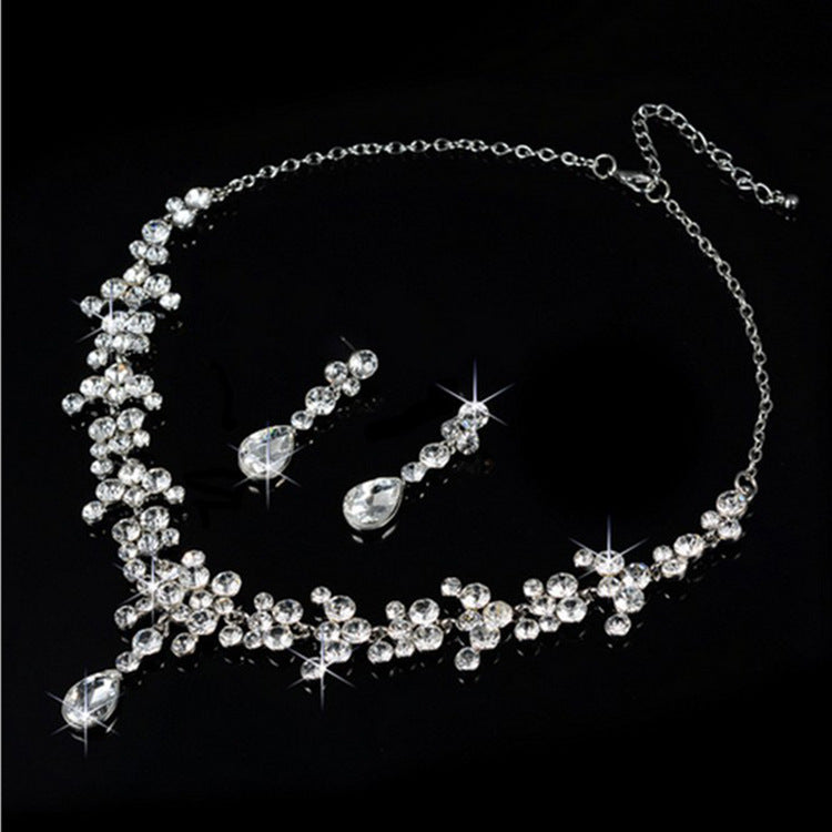 Mariage coréen mariée femelle collier collier boucles d'oreilles ensemble eau argent approvisionnement accessoires t