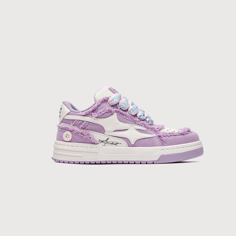 Femmes Mode Lavande Violet Fond épais Sports Casual Board Chaussures