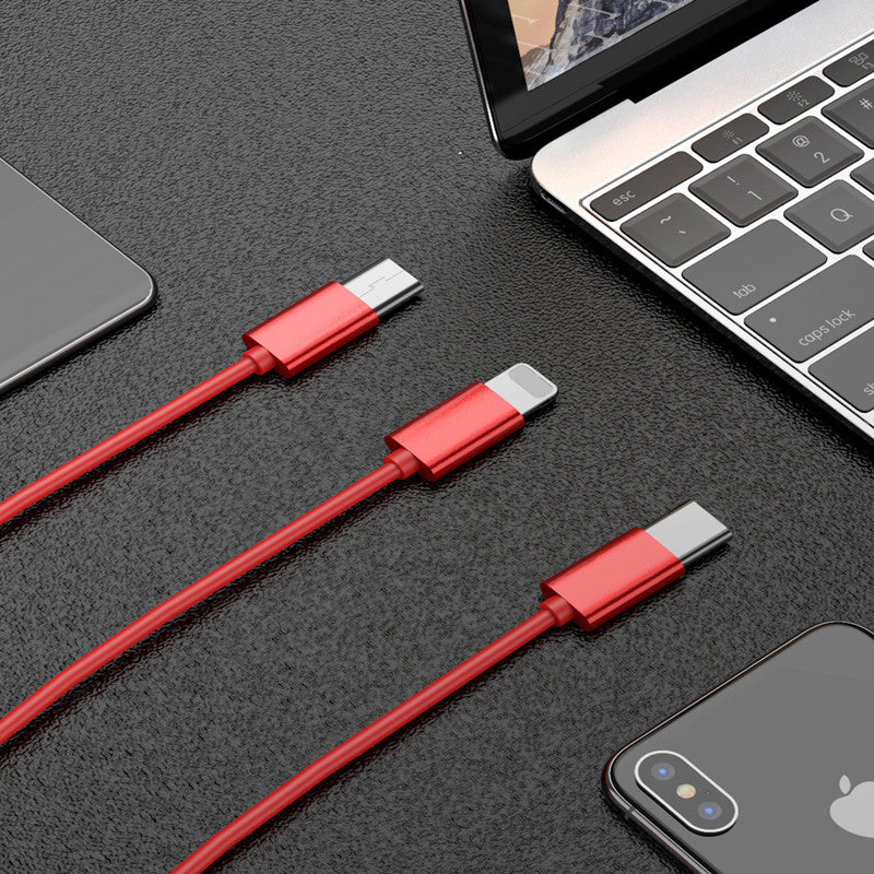 Câble de données Un pour trois câbles de données télescopiques Câble de recharge de téléphone mobile