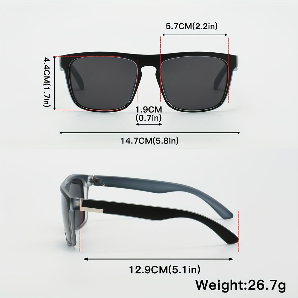 4 Pack Hommes Lunettes de soleil carrées Set Miroir réfléchissant Verre Protection UV400 Lunettes de soleil Ligh