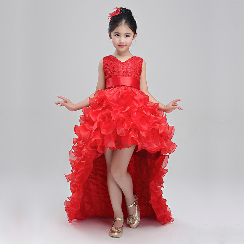 Filles robe mariage fleur fille robe jupe enfant princesse robe costume jupe queue 888 pi