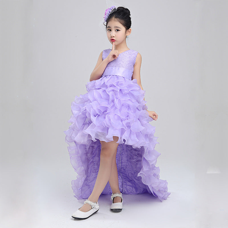 Filles robe mariage fleur fille robe jupe enfant princesse robe costume jupe queue 888 pi