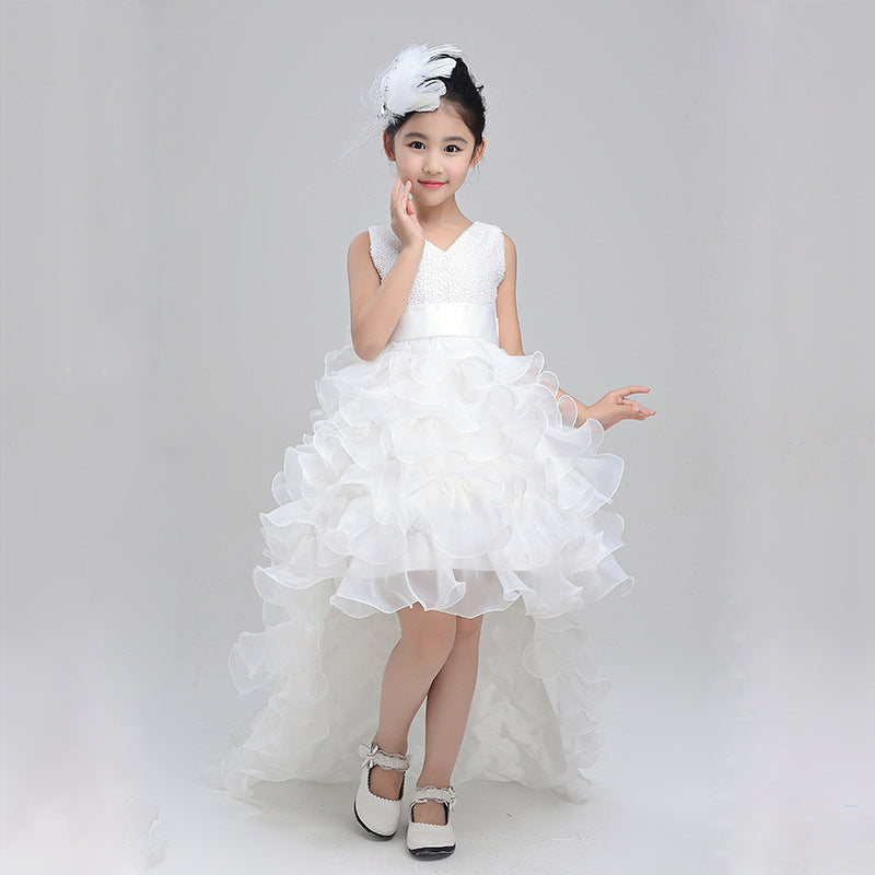 Filles robe mariage fleur fille robe jupe enfant princesse robe costume jupe queue 888 pi