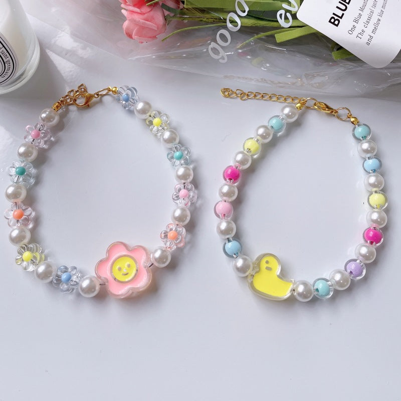 Cute Flower Bead Necklace for Pet Cats