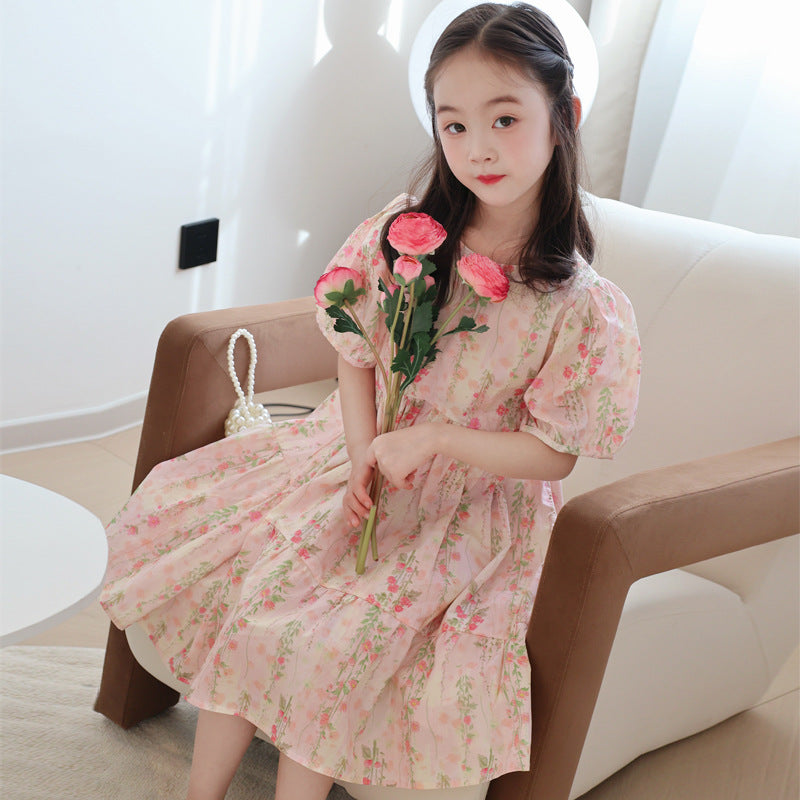 Robe de princesse de fleur de fleur pour les enfants plus âgés