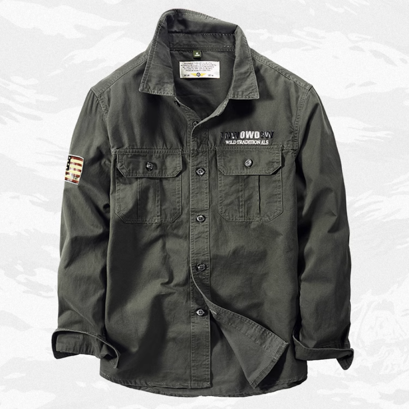 Haut de chemise à manches longues rétro mode homme