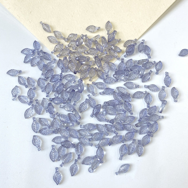 Tiny Translucent Acrylic Leaf Charms