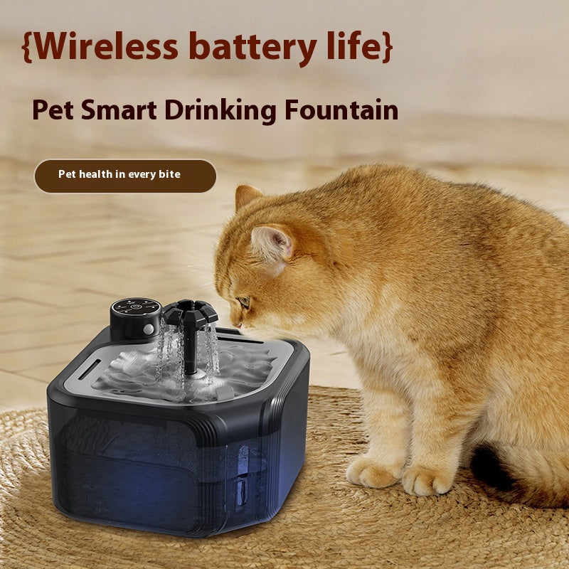 Distributeur d'eau pour animaux en acier inoxydable Induction sans fil Sortie d'eau automatique