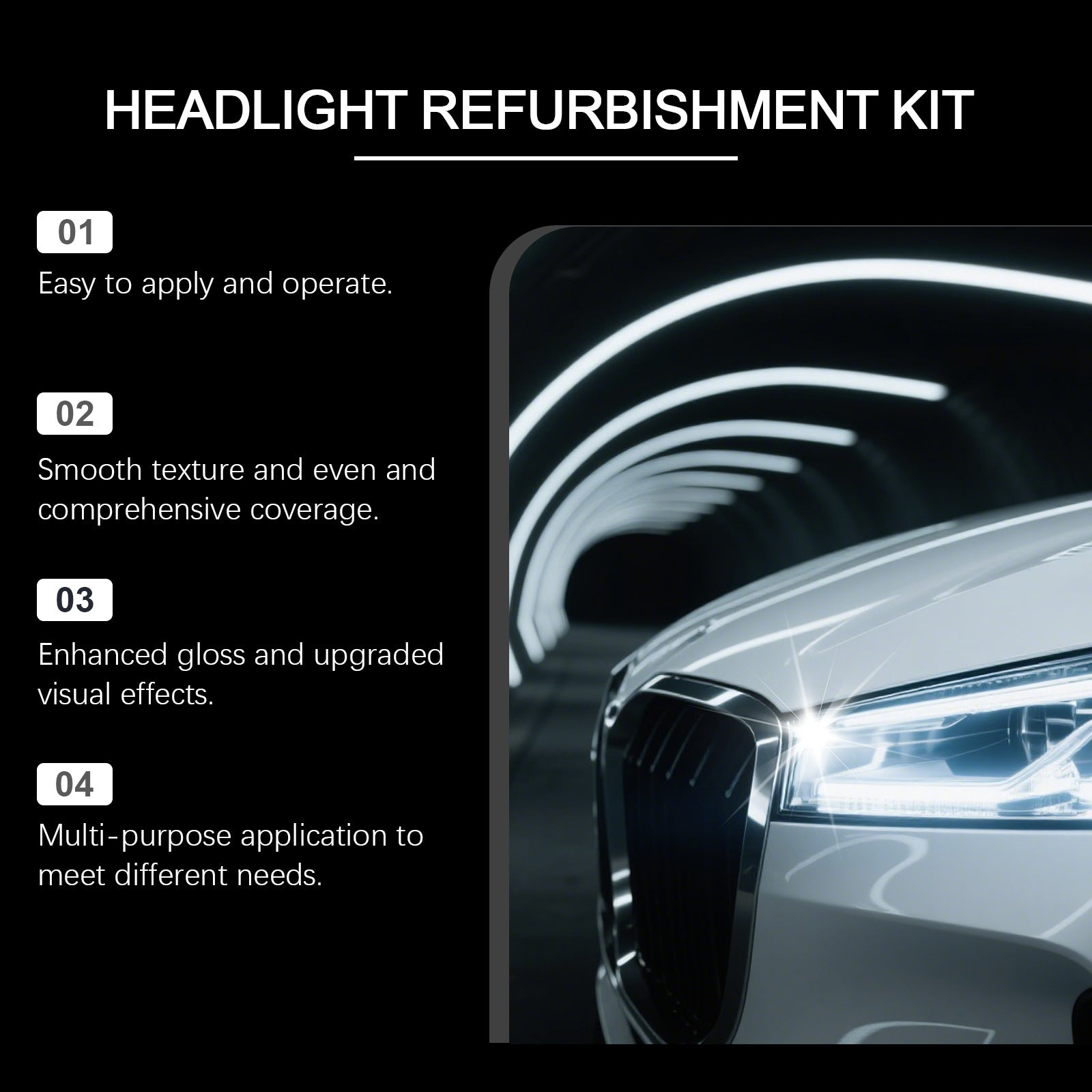 Kit d'entretien des phares de voiture Revêtement remis en état Protection propre Aide Transmission de la lumière