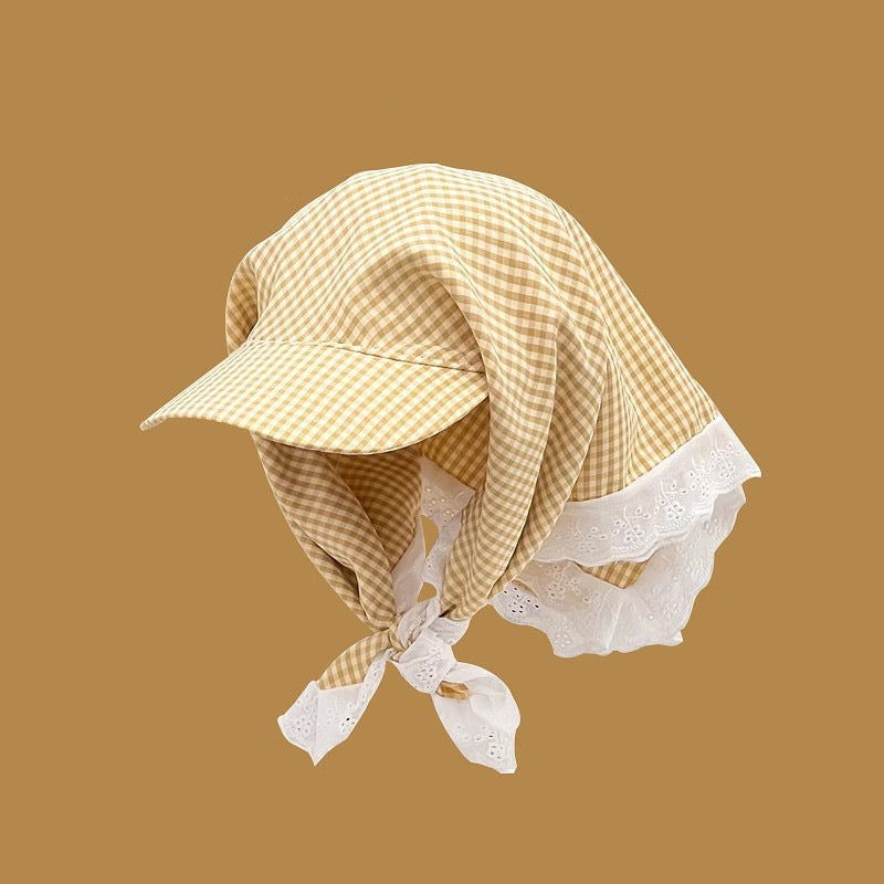 Tête en dentelle fraîche et chic de style japonais avec cravate pour femmes