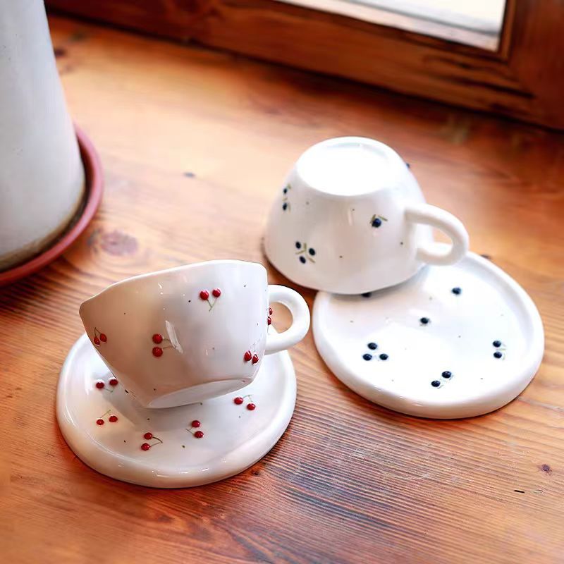 Coffret de café en céramique peint à la main