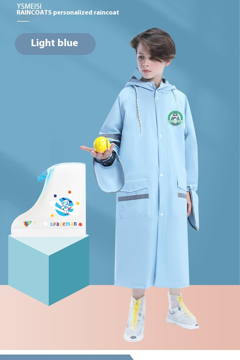 Enfants Raincoat Filles Garçons Élèves de l'école primaire Ceinture scolaire Sac scolaire Siège Moyen A