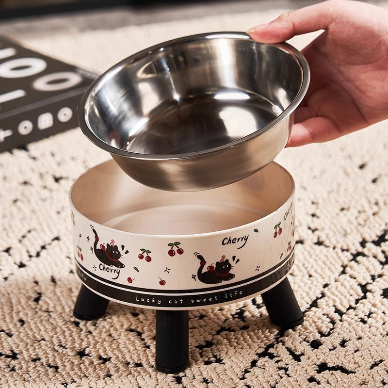 Bol d'alimentation en acier inoxydable Nourriture de riz pour animaux de compagnie