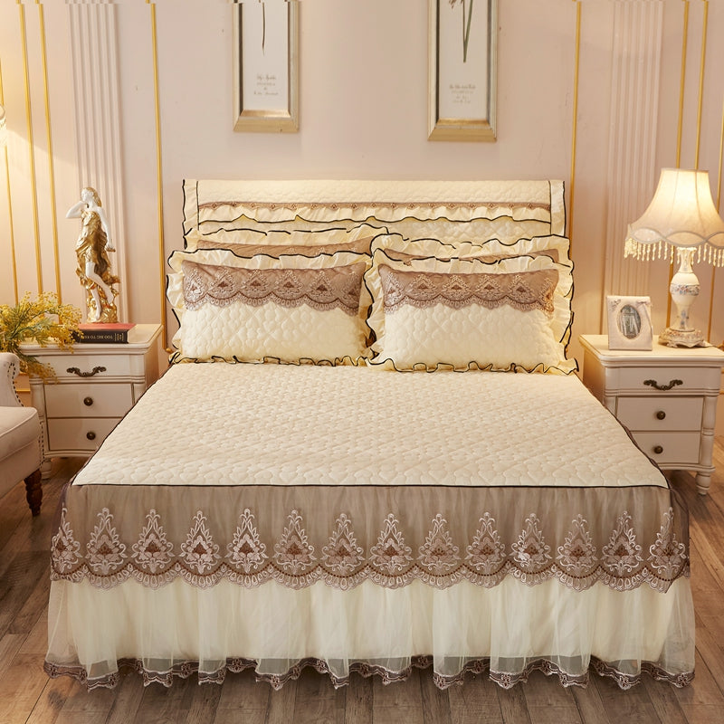 Jupe de lit en dentelle matelassée épaissée Plus coton Couverture de lit Simmons