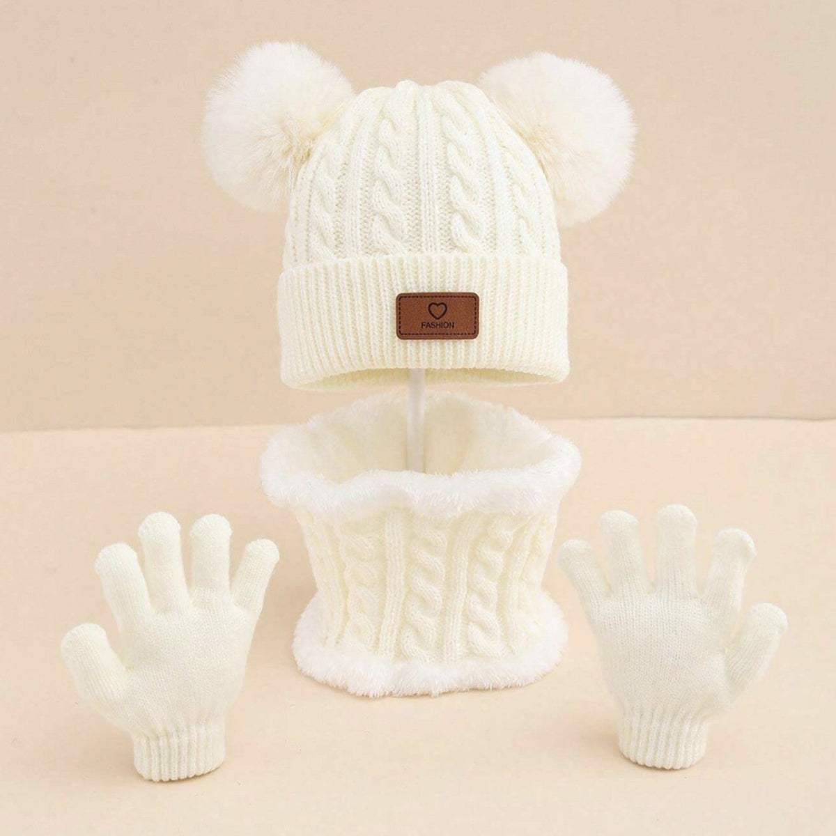 Gants à écharpe de chapeau pour enfants Ensemble de trois pièces