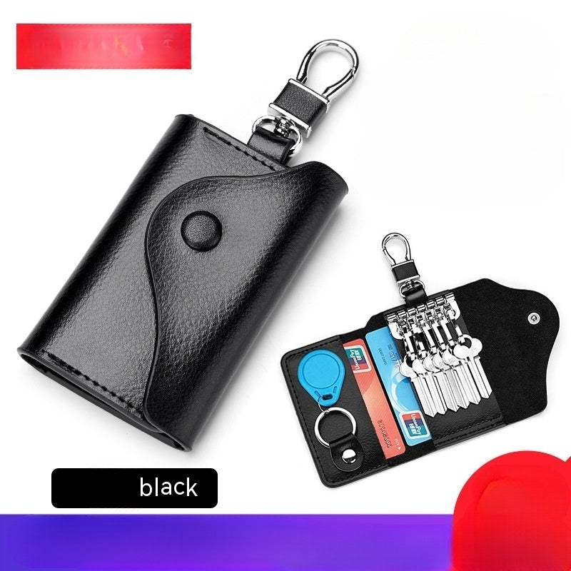 Hommes Multi-fonctionnel haute qualité en cuir véritable Porte-clés de carte de grande capacité Stor