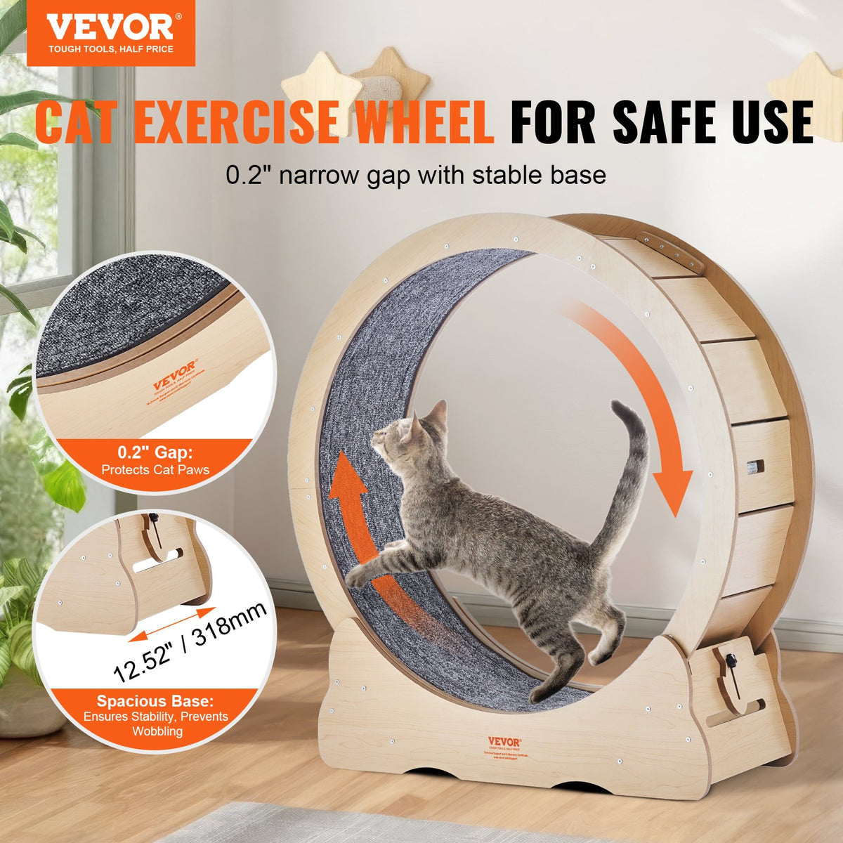 Cat Exercise Wheel Large Treadmill Cat Wheel for Indoor Cats 35.8 inches