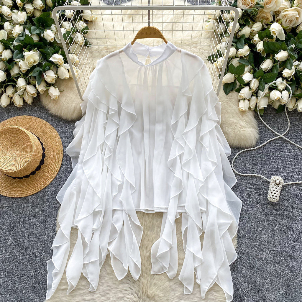 Haut de chemise en mousseline volante