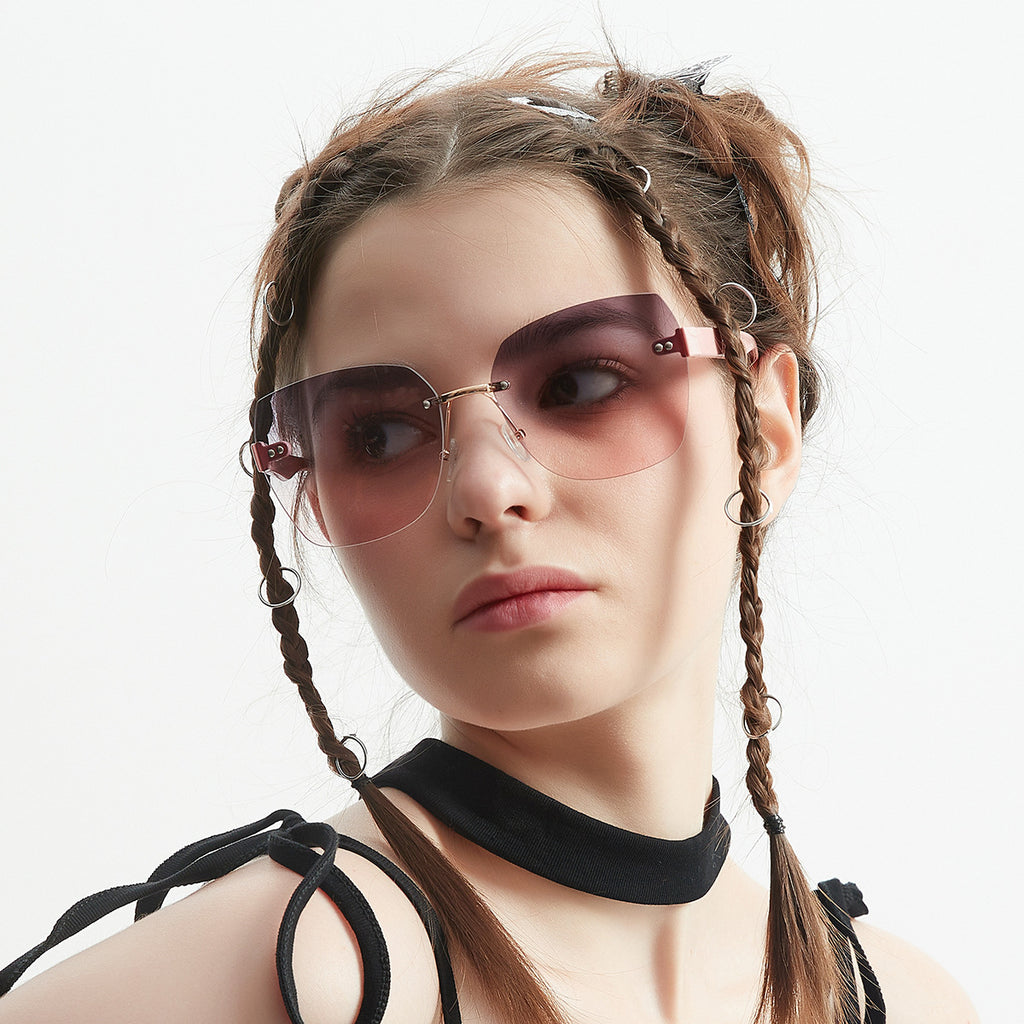 Lunettes de soleil haut de gamme Diamond Cut Edge pour femmes