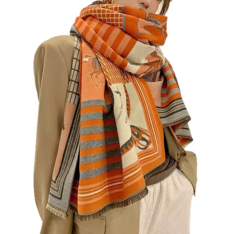 Femmes Hiver Cashmere-Feel CapeSholder Wrap Vêtements de dessus