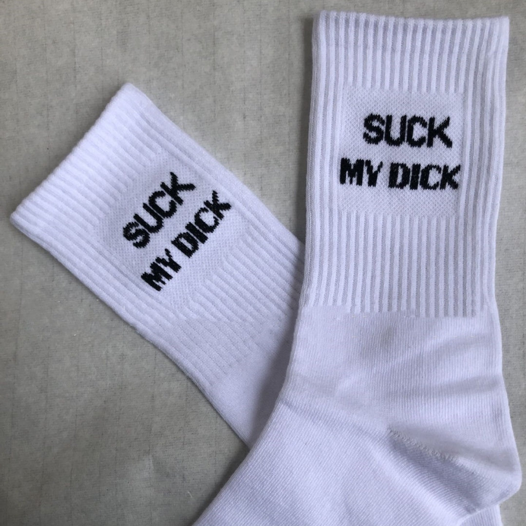 Chaussette en coton à lettre blanche casuale pour homme