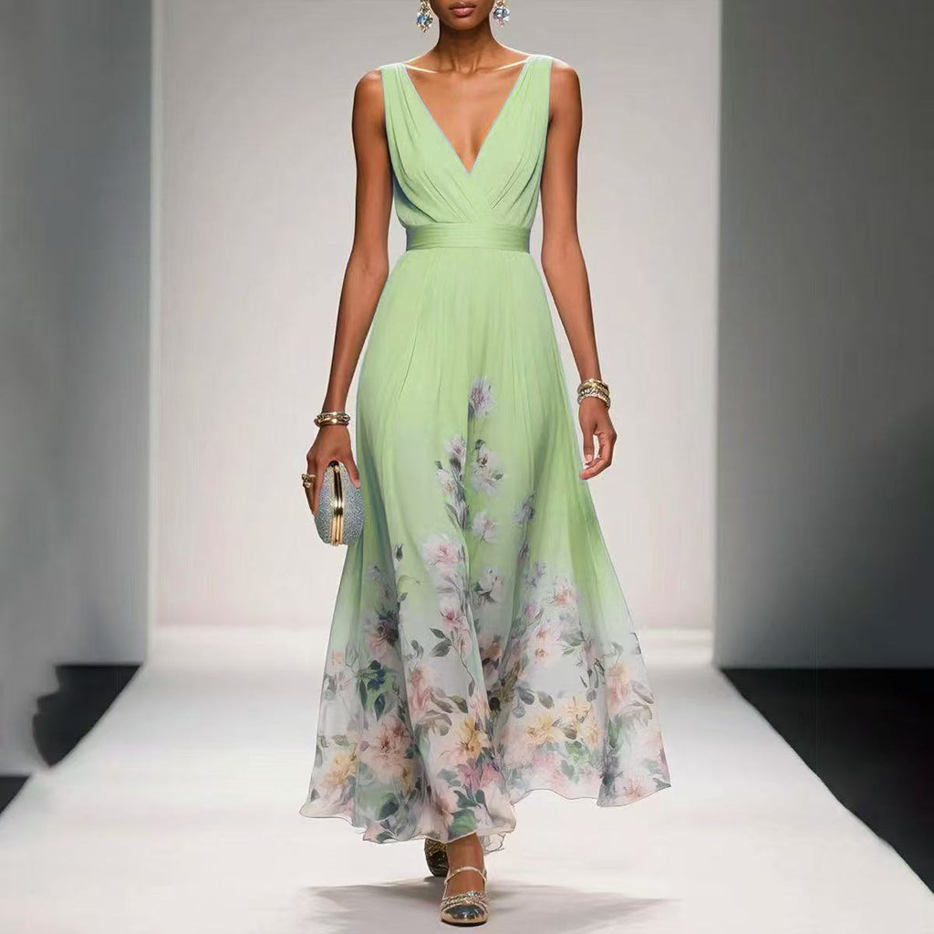 Robe élégante en col V du soir