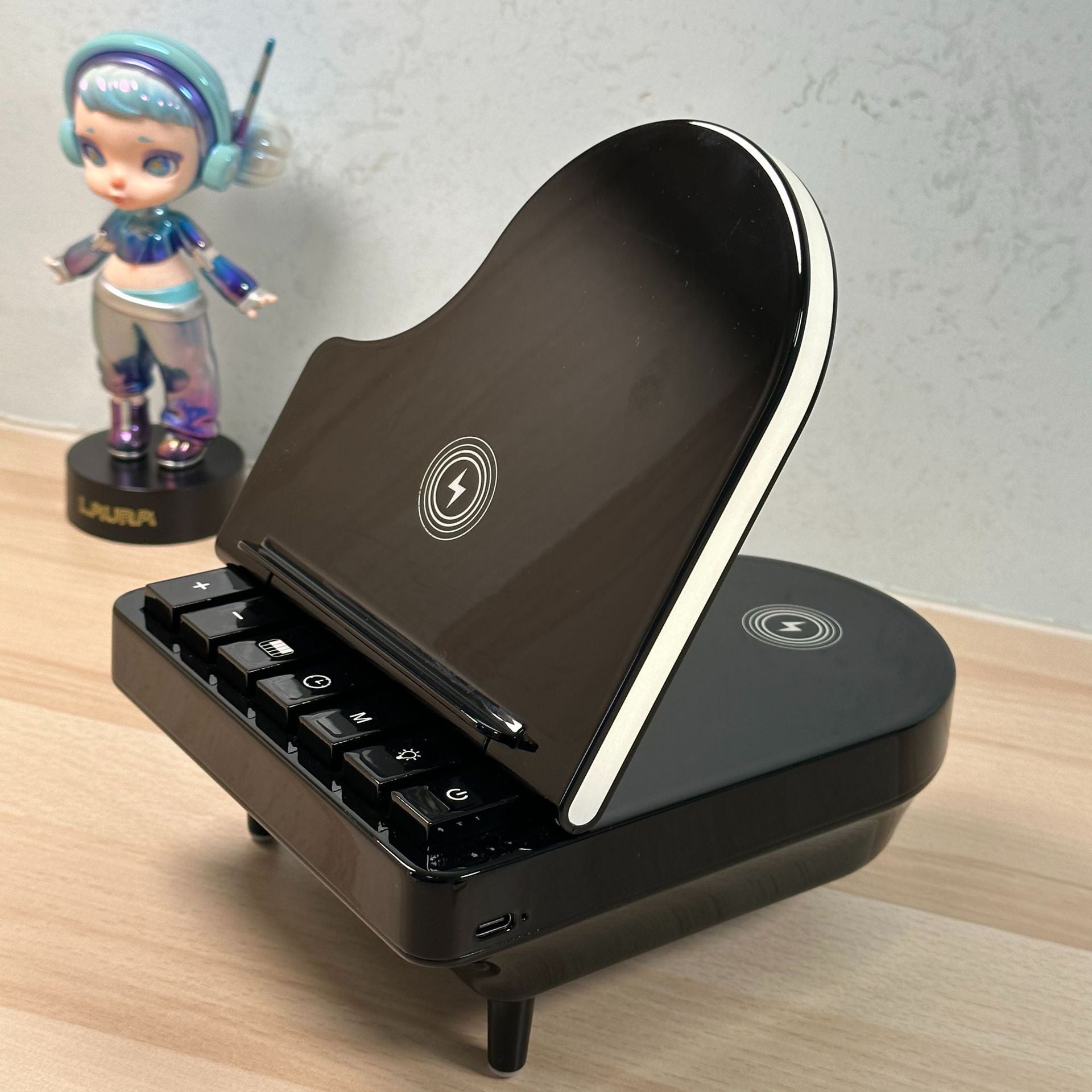 Haut-parleur Bluetooth multifonction 3 en 1 chargeur sans fil avec support de téléphone mobile