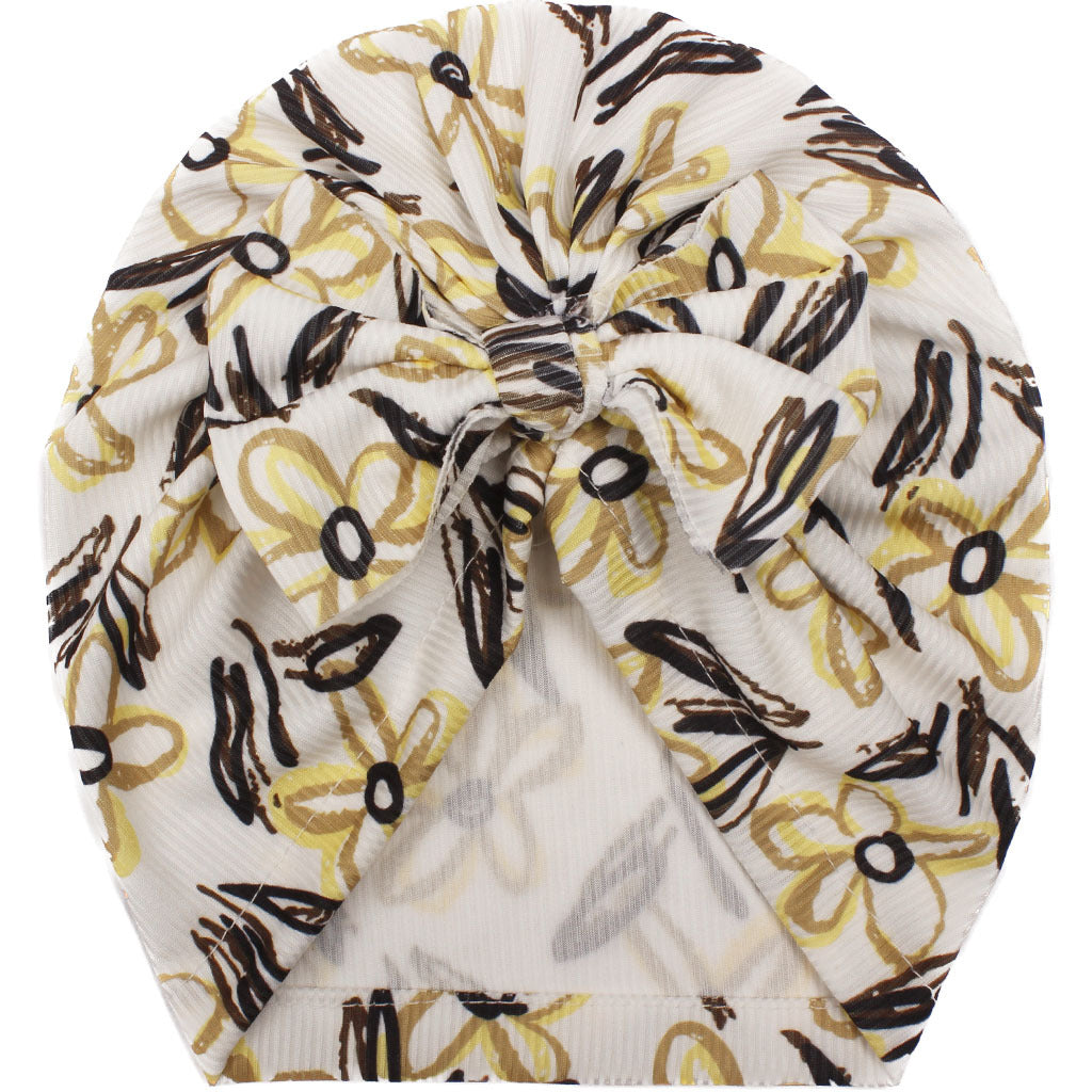 Chapeau Polyester Bébé Bow Impression Créative Chapeau Filles Bébé Chapeau
