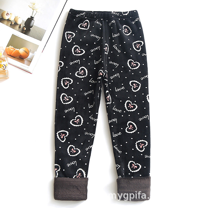 Enfants Pantalon chaud taille mince imprimé Pantalons pour enfants plus âgés