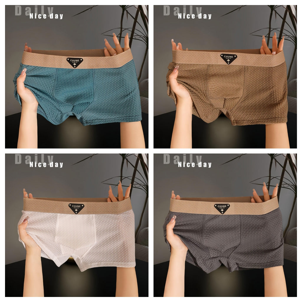Sous-vêtements en soie de glace pour hommes Fashion Sport Boxer