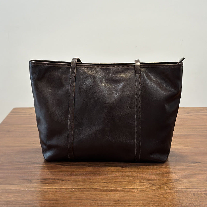 Cowhide Printemps Été Sac à épaule de grande capacité