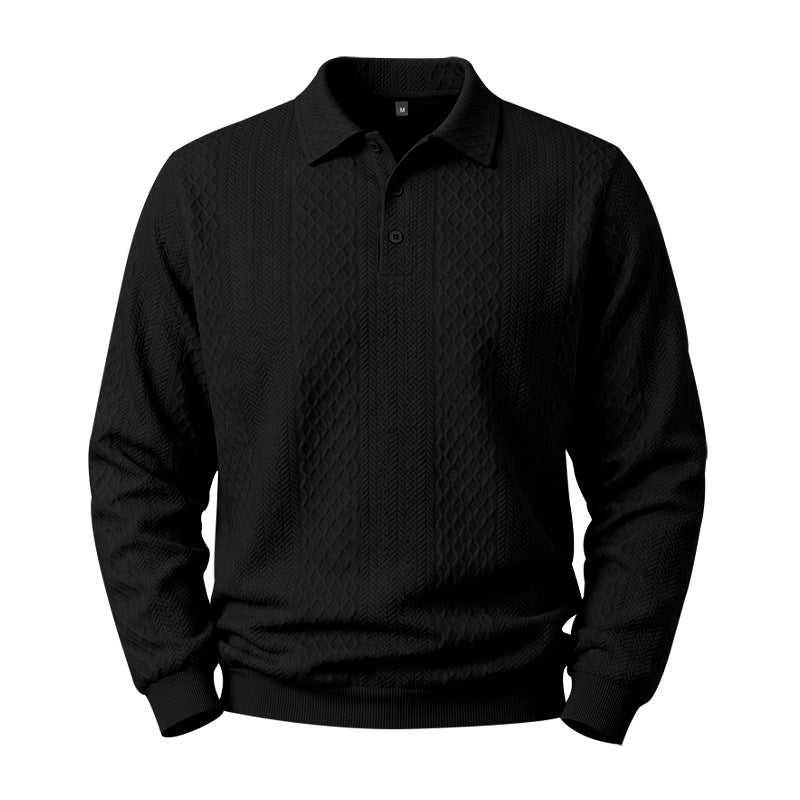 Hommes Relaxed Fit Jacquard Texturé Casual Tous assortis manches longues Hoodie