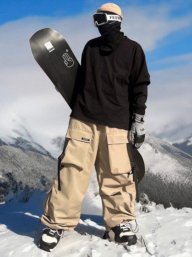 Ice Corée du Sud Multi-Pocket Waterproof Sports Pantalons de ski pour hommes et femmes Violet américain