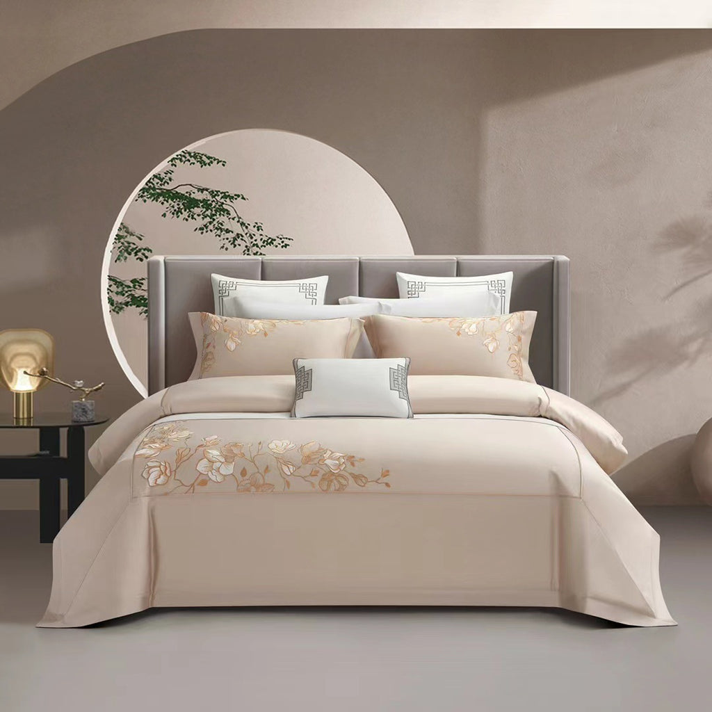 Brodé de style chinois 60-count Cotton à longue distance Literie