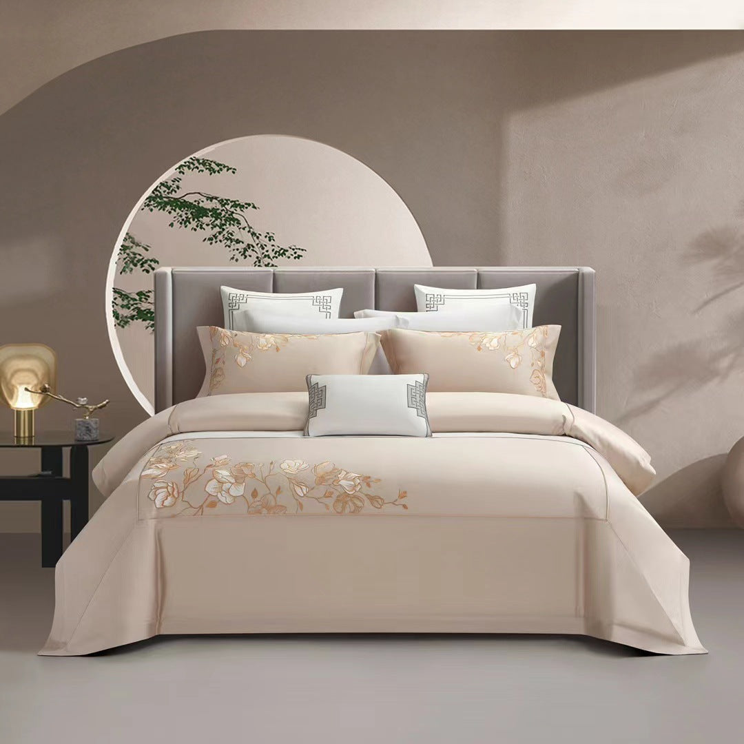 Brodé de style chinois 60-count Cotton à longue distance Literie