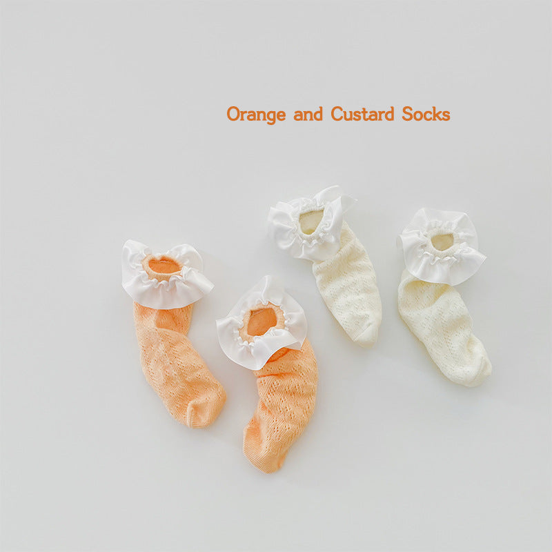 Le printemps et l'été version coréenne de la fine section de la dentelle princesse calf chaussettes