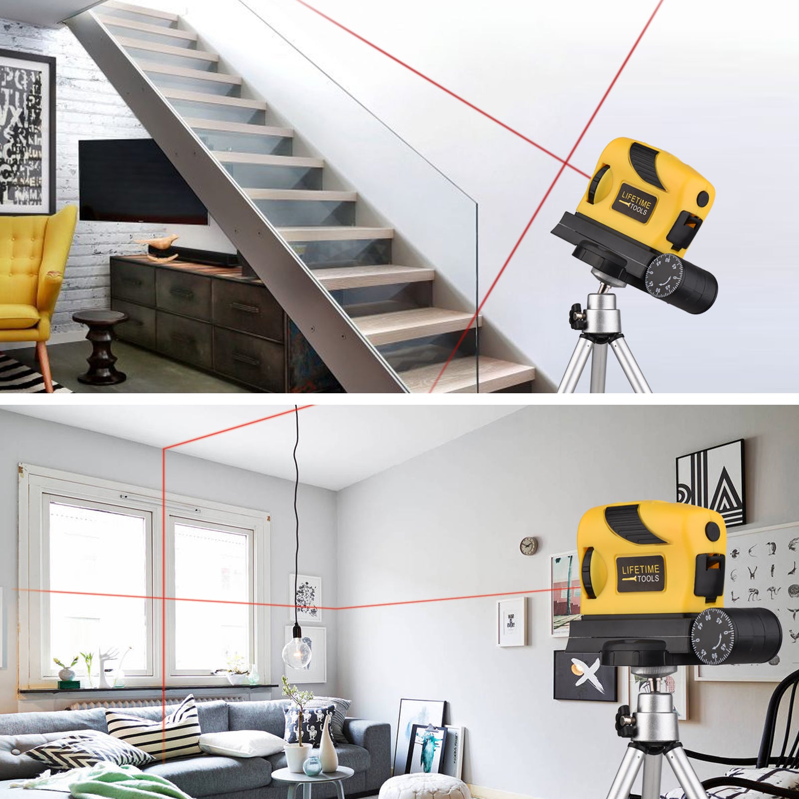 Niveau laser quatre dans un appareil portable de ligne haute précision Double bulle rouge laser faible po