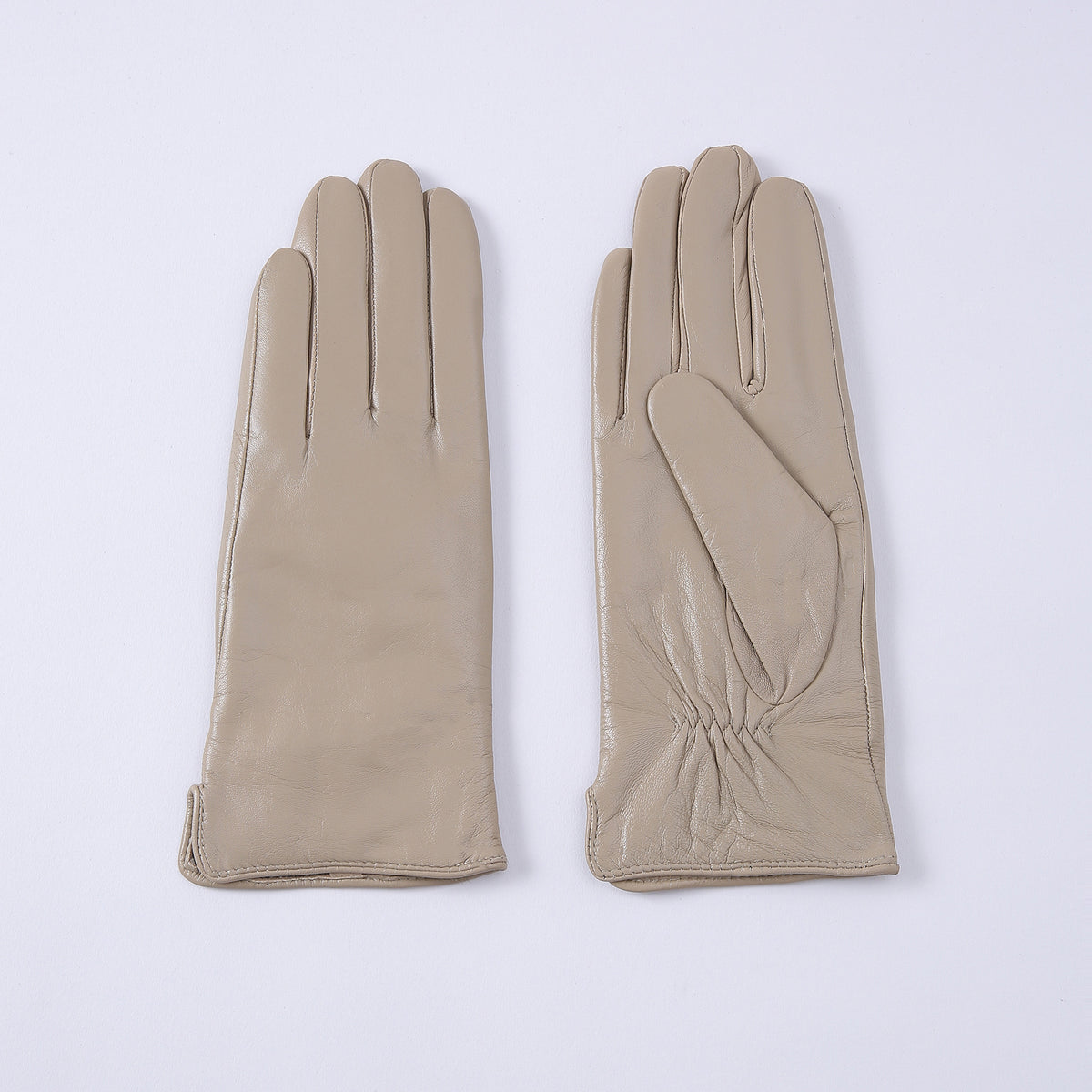 Gants en cuir thermique à couleurs solides pour femmes