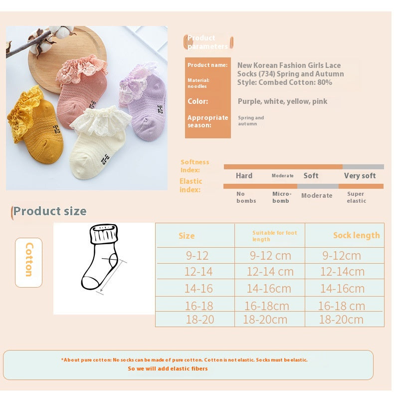 Été Filles Chaussettes en dentelle Chaussettes en dentelle