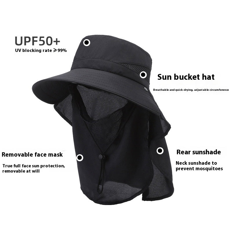 Chapeau Homme d'ombre solaire Chapeau Pêcheur Big Brim Chapeau de pêche résistant au soleil