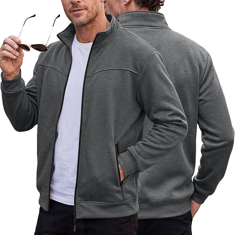 Veste d'automne et d'hiver avec fermeture éclair et poches latérales