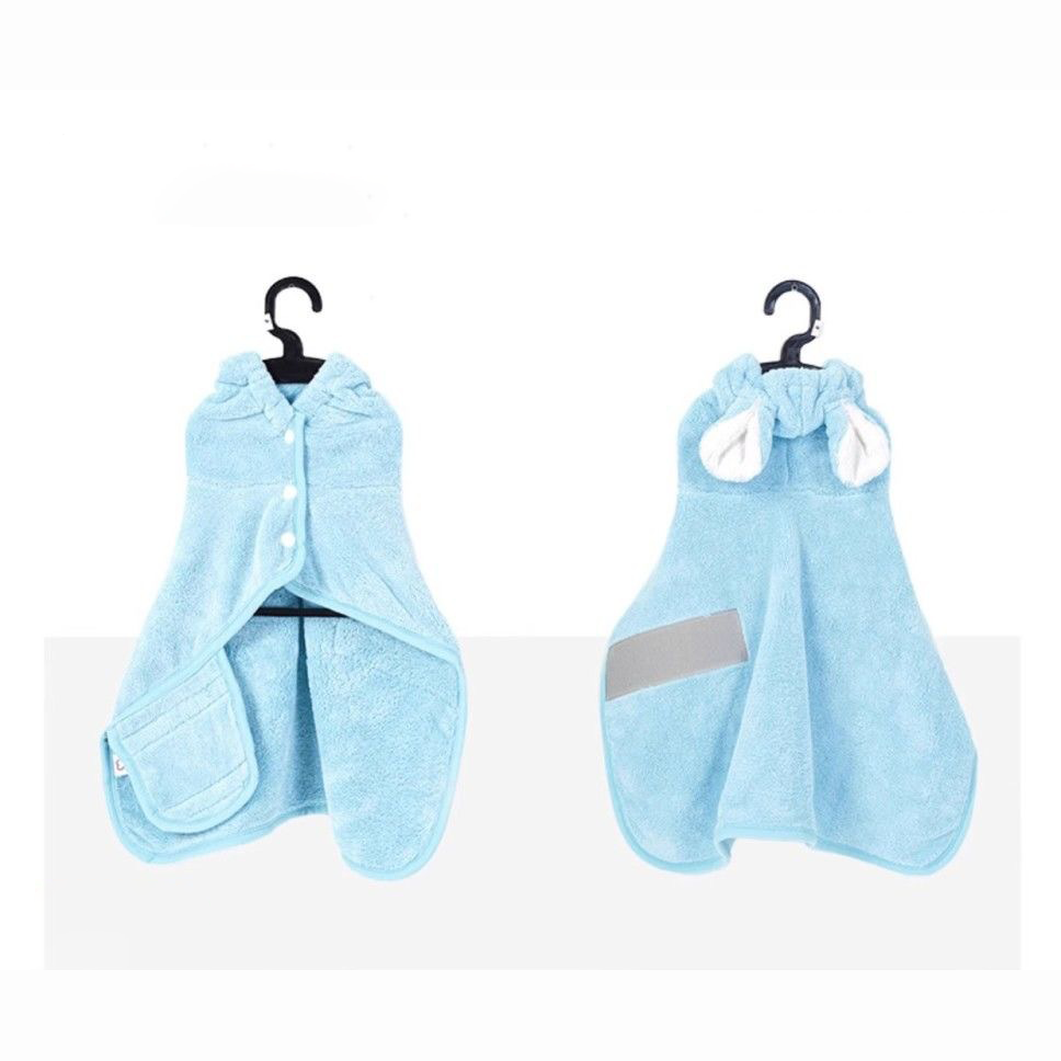 Peigne de bain pour chien Serviette Super Absorbent pour petits chiens Chats Séchage rapide Robe de chien avec capot