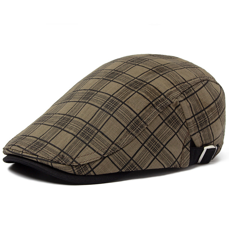 Hommes Plaid Été léger Beret