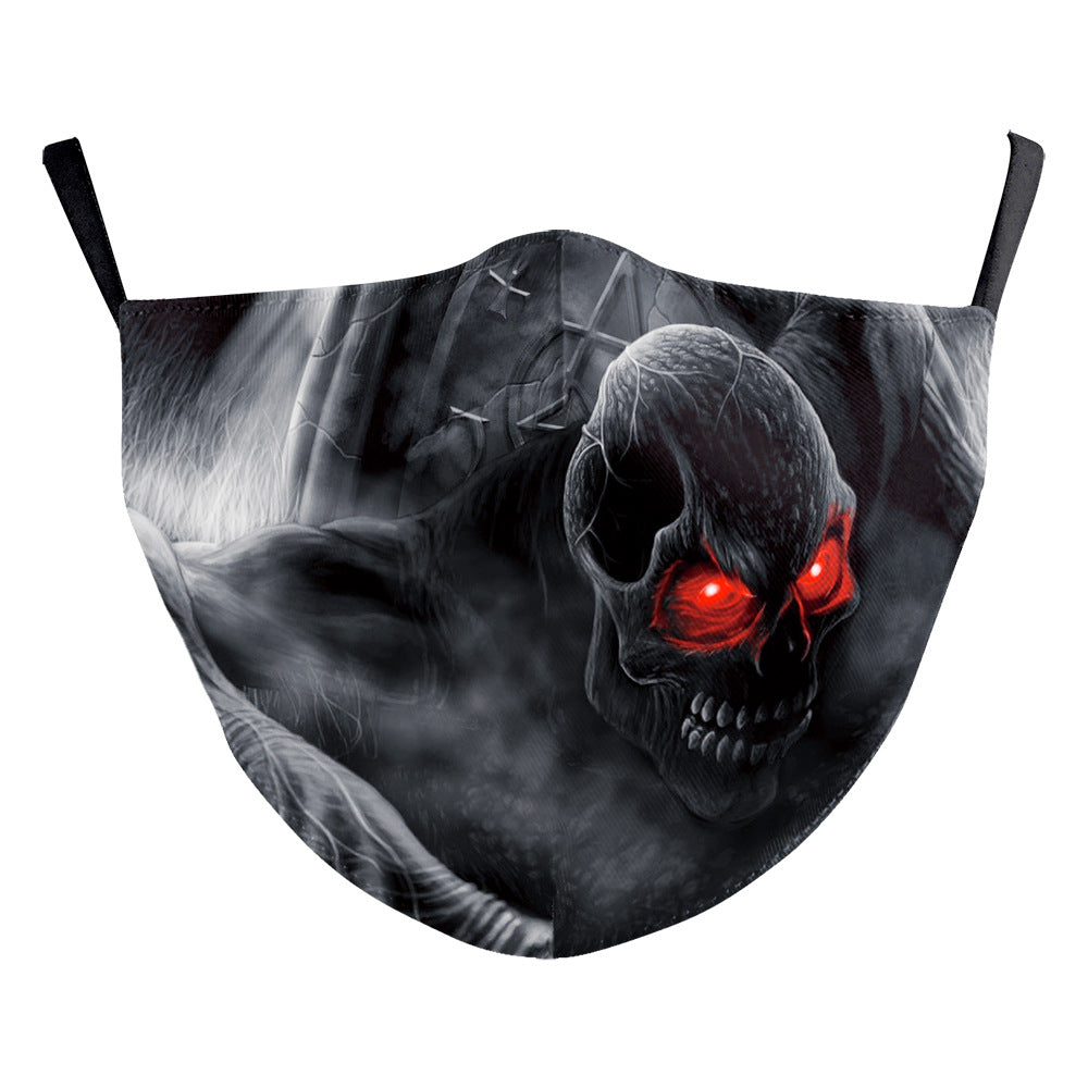 Masque d'impression numérique Halloween double couche en soie de lait