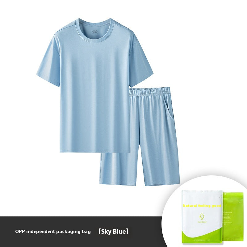 Couleur solide homme Col rond Manches courtes Taille courte